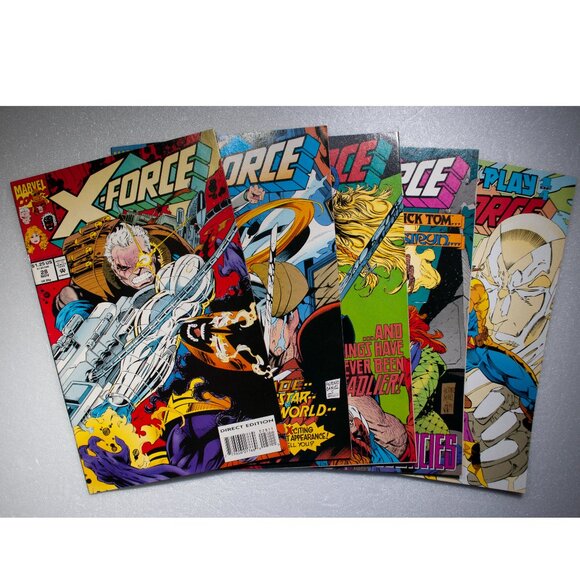 Lot of 5 X-Force Comic Books 28 29 30 31 32 Marvel 1993 1994 Run 28-32 90s X - Picture 1 of 6